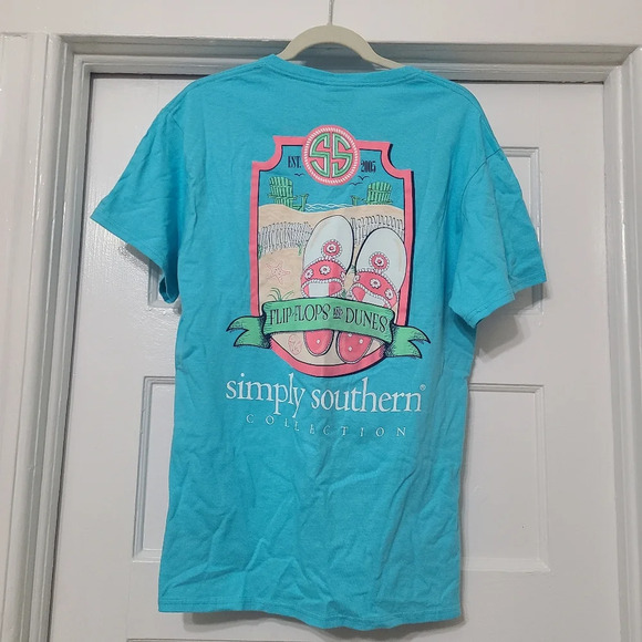 NWT Simply Southern Flip Flops and Dunes T-Shirt 100% Cotton Size Medium - Picture 5 of 6